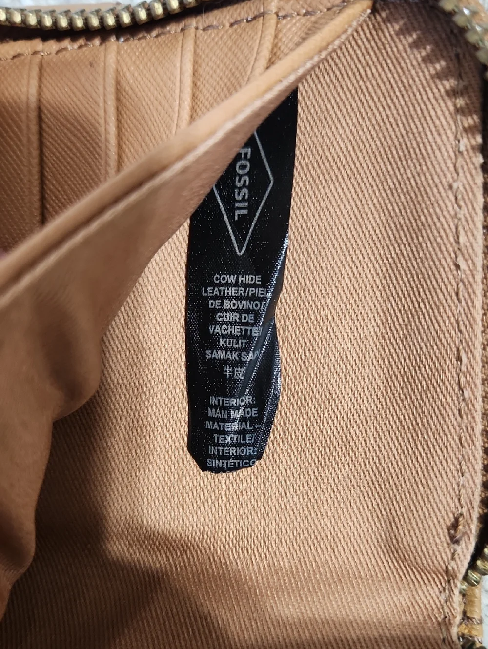 Fossil Madison Zip Around Clutch Wallet in Saddle